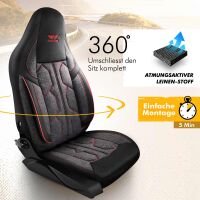 Sitzbez&uuml;ge passend f&uuml;r Peugeot Expert in Schwarz Dunkelgrau Rot 1098P052