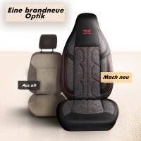 Sitzbez&uuml;ge passend f&uuml;r Renault Twingo in Schwarz Dunkelgrau Rot 1098P052