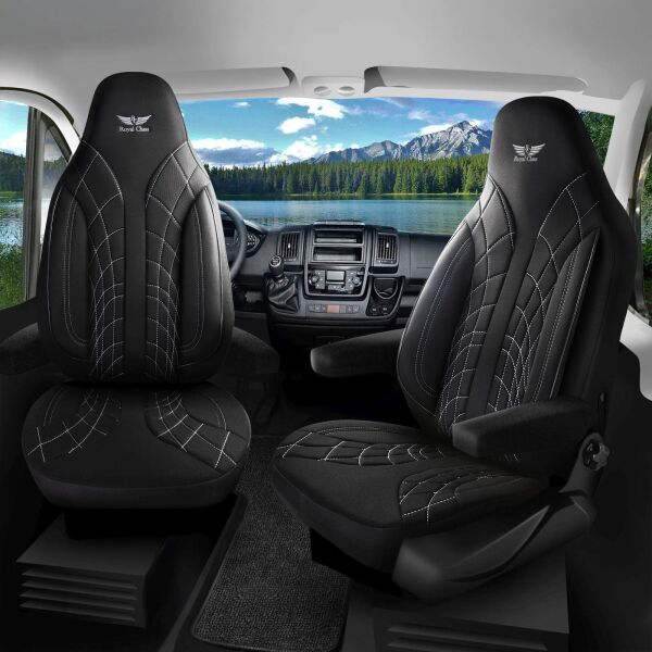 Sitzbezüge passend für Malibu Wohnmobil Caravan in Schwarz 1100P001