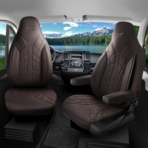 Sitzbezüge passend für Hobby Wohnmobil Caravan in Braun 1100P100