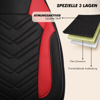 Sitzbez&uuml;ge passend f&uuml;r Chevrolet HHR in Schwarz Rot 1255P012