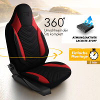 Sitzbez&uuml;ge passend f&uuml;r Mercedes Benz E-Klasse in Schwarz Rot 1255P012