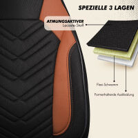 Sitzbez&uuml;ge passend f&uuml;r Audi A4 in Schwarz Braun 1255P018