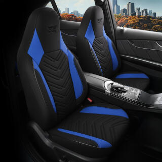 Sitzbezüge passend für VW Scirocco in Schwarz Blau 1255P011