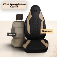 Sitzbez&uuml;ge passend f&uuml;r Fiat Punto in Schwarz Beige 1255P043