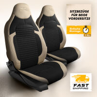 Sitzbez&uuml;ge (Pilot) passend f&uuml;r Peugeot 307 in Schwarz Beige 1256P015