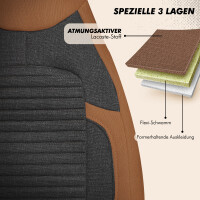 2x Sitzbez&uuml;ge (Pilot) passend f&uuml;r Fiat Ducato in Braun Schwarz 1256P018