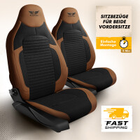 2x Sitzbez&uuml;ge (Pilot) passend f&uuml;r Opel Vectra in Braun Schwarz 1256P018