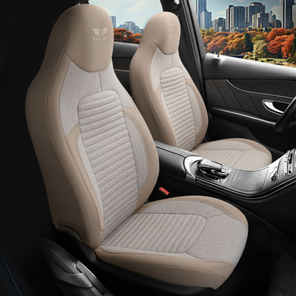 2x Sitzbezüge (Pilot) passend für Lexus GS in Beige Schwarz 1256P040