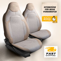 Sitzbez&uuml;ge (Pilot) passend f&uuml;r Seat Ateca in Beige Schwarz 1256P040