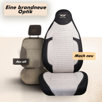 2x Sitzbez&uuml;ge (Pilot) passend f&uuml;r Volvo S80 in Beige Schwarz 1256P043