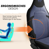 Sitzbez&uuml;ge (Pilot) passend f&uuml;r Hyundai Tucson in Blau Schwarz 1256P093