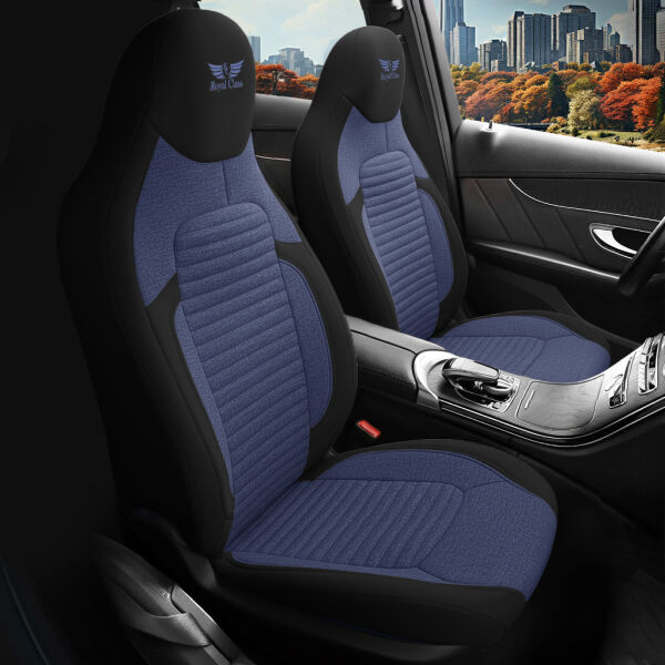 Sitzbezüge (Pilot) passend für Jaguar XF in Blau Schwarz 1256P093