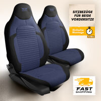 Sitzbez&uuml;ge (Pilot) passend f&uuml;r Mitsubishi Outlander in Blau Schwarz 1256P093