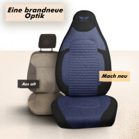 Sitzbez&uuml;ge (Pilot) passend f&uuml;r Nissan Pathfinder in Blau Schwarz 1256P093