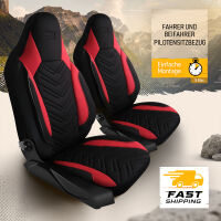 Sitzbez&uuml;ge passend f&uuml;r Auto Sleepers Wohnmobil Caravan in Schwarz Rot 1255P012