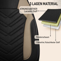 Sitzbez&uuml;ge passend f&uuml;r Challenger Wohnmobil Caravan in Schwarz Beige 1255P043