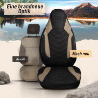 Sitzbez&uuml;ge passend f&uuml;r Volkswagen Wohnmobil Caravan in Schwarz Beige 1255P043