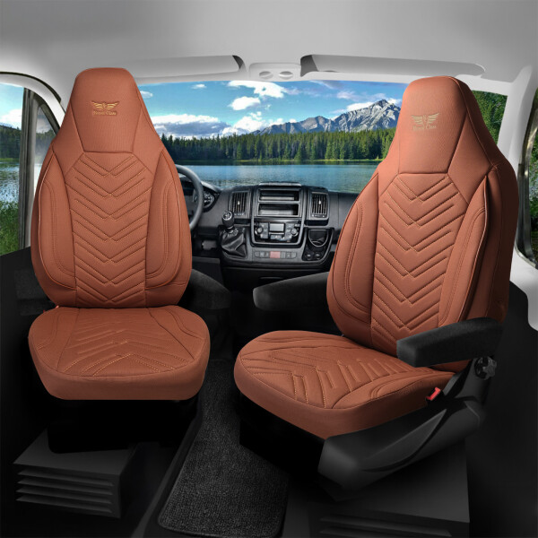 Sitzbezüge passend für Clever Wohnmobil Caravan in Braun 1255P030