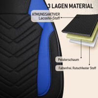 Sitzbez&uuml;ge passend f&uuml;r Auto Sleepers Wohnmobil Caravan in Schwarz Blau 1255P011
