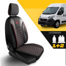 Transporter Sitzbez&uuml;ge f&uuml;r Toyota Proace City 2020+ in Schwarz Rot 130803001R ma&szlig;geschneidert 2+1