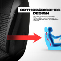 Transporter Sitzbez&uuml;ge f&uuml;r Renault Master 3 in Schwarz Grau 1303001BL ma&szlig;geschneidert 2+1