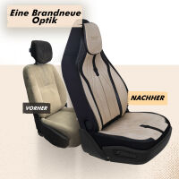Sitzbez&uuml;ge (Pilot) passend f&uuml;r Fiat Ducato in Beige Schwarz DLX2089