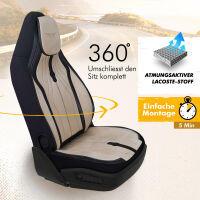 Sitzbez&uuml;ge (Pilot) passend f&uuml;r Mitsubishi Lancer in Beige Schwarz DLX2089