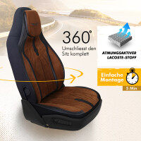 Sitzbez&uuml;ge (Pilot) passend f&uuml;r Hyundai Kona in Braun Schwarz DLX2091