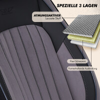 Sitzbez&uuml;ge passend f&uuml;r Chevrolet Aveo in Grau Schwarz AKD3027