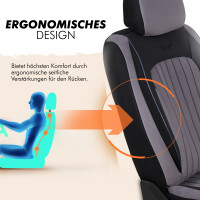 Sitzbez&uuml;ge passend f&uuml;r Citroen Nemo in Grau Schwarz AKD3027