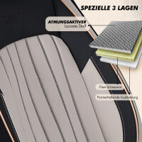 Sitzbez&uuml;ge passend f&uuml;r Mercedes Benz GL-Klasse in Beige Schwarz AKD3029