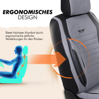 Sitzbez&uuml;ge passend f&uuml;r Ford Transit Connect in Grau Schwarz GKS2250