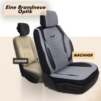 Sitzbez&uuml;ge passend f&uuml;r Peugeot 4007 in Grau Schwarz GKS2250