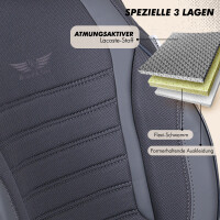 Sitzbez&uuml;ge passend f&uuml;r Mitsubishi L200 in Dunkelgrau GKS2248