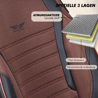 Sitzbez&uuml;ge passend f&uuml;r Honda Jazz in Braun Schwarz GKS2253