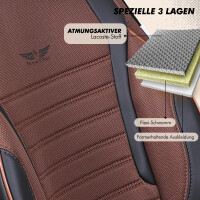 Sitzbez&uuml;ge passend f&uuml;r Mitsubishi L200 in Braun Schwarz GKS2253