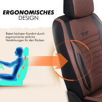 Sitzbez&uuml;ge passend f&uuml;r Opel Crossland X in Braun Schwarz GKS2253