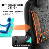 Sitzbez&uuml;ge passend f&uuml;r Mercedes Benz GLE-Klasse Schwarz Grau Raute Komplett