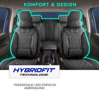 Sitzbez&uuml;ge passend f&uuml;r Mercedes Benz GLE-Klasse Schwarz Grau Raute Komplett