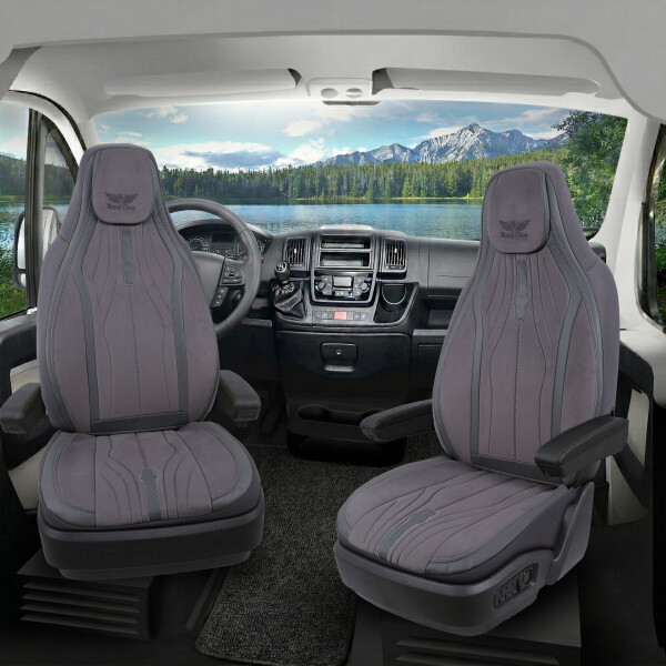 Sitzbezüge passend für Globe Traveller Wohnmobil Caravan in Grau DLX2088