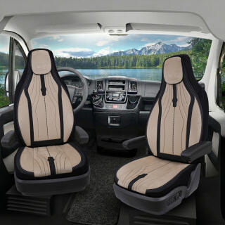 Sitzbezüge passend für Dipa Reisemobilbau Wohnmobil Caravan in Beige Schwarz DLX2089