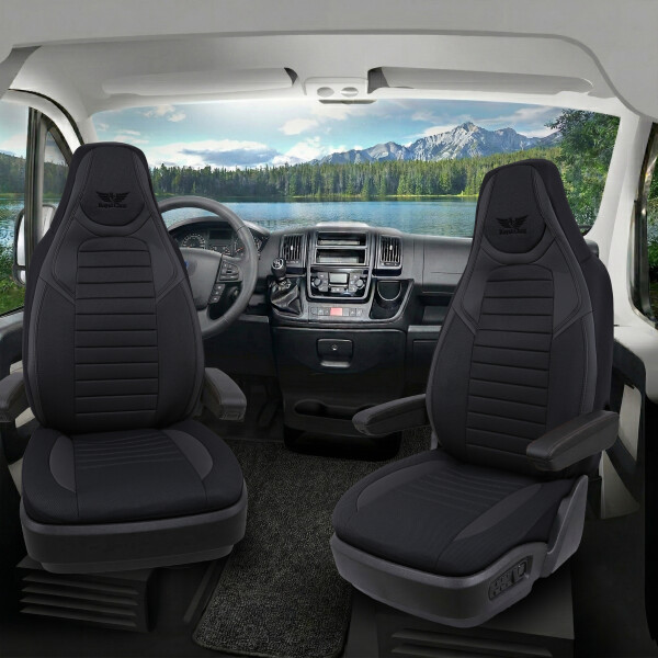 Sitzbezüge passend für Campéreve Wohnmobil Caravan in Schwarz UZY2121