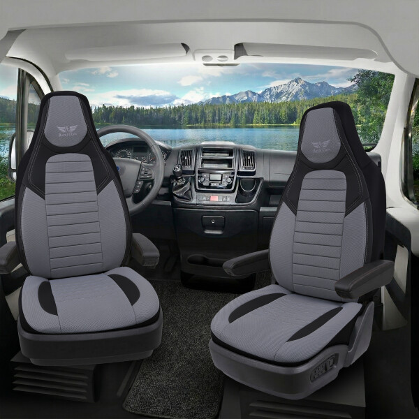 Sitzbezüge passend für Sun Living Wohnmobil Caravan in Grau Schwarz UZY2129