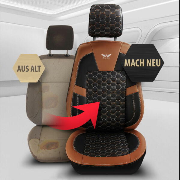 Sitzbezüge passend für Nissan Qashqai in Schwarz Braun Royal