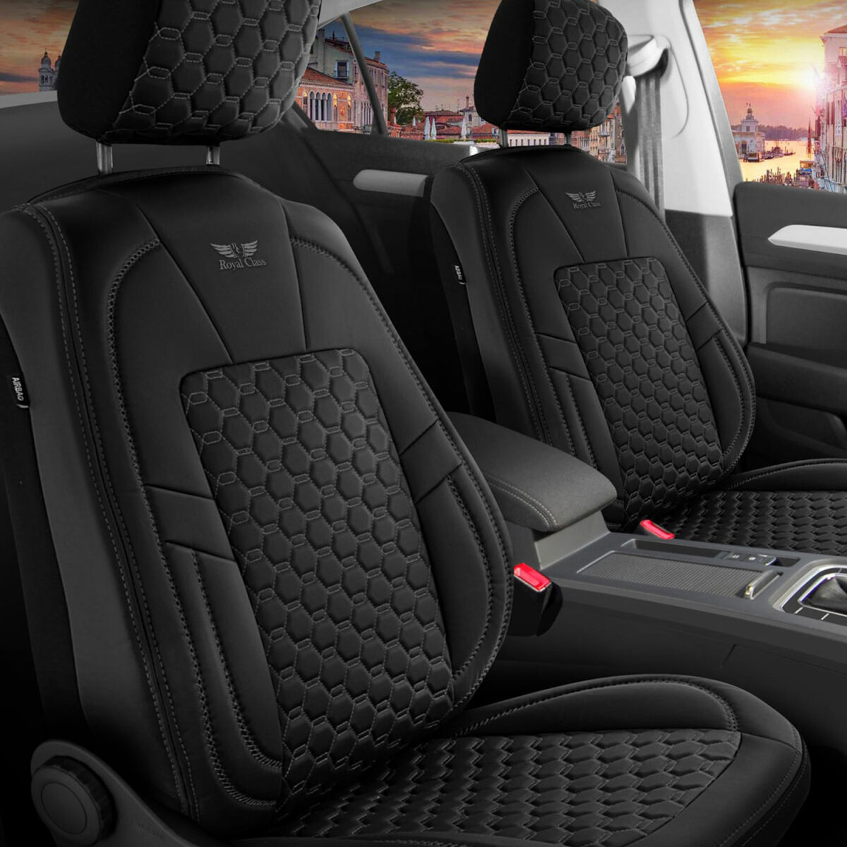 XIBANY Auto Sitzbezüge Sets für Chevrolet SS 2013-2018, Leder