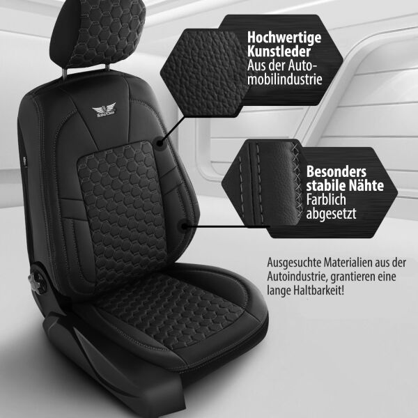 Autositzbezüge Sitzbezüge Schonbezüge Schwarz Universal passend für HYUNDAI 