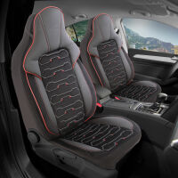 Sitzbez&uuml;ge passend f&uuml;r Nissan Cube in Schwarz Rot Class
