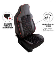 Sitzbez&uuml;ge passend f&uuml;r Nissan Pathfinder in Schwarz Rot Class