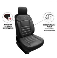 Sitzbezüge Schonbezüge für Fiat Strada Pick-up schwarz-weiss V13